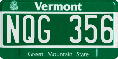 VT license plate NQG356