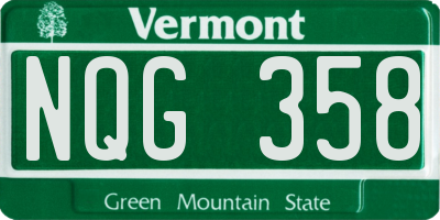 VT license plate NQG358