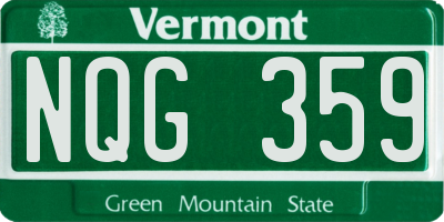 VT license plate NQG359
