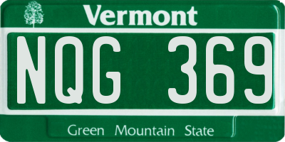 VT license plate NQG369