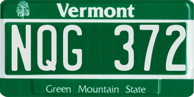 VT license plate NQG372