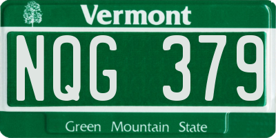 VT license plate NQG379