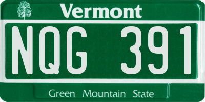 VT license plate NQG391