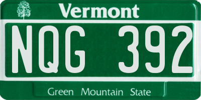 VT license plate NQG392