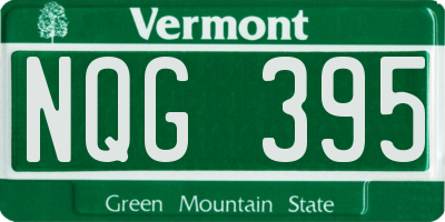 VT license plate NQG395