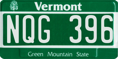 VT license plate NQG396