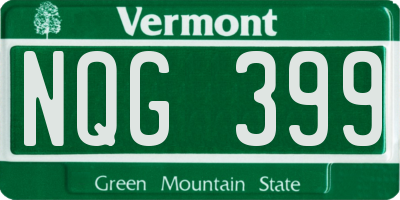 VT license plate NQG399
