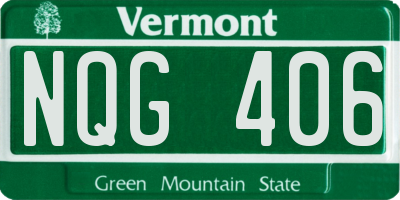 VT license plate NQG406