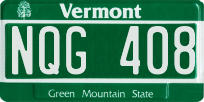 VT license plate NQG408