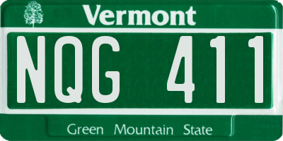 VT license plate NQG411