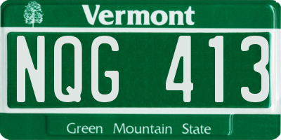 VT license plate NQG413