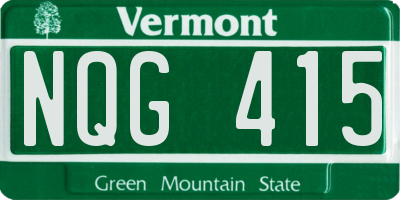 VT license plate NQG415