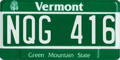 VT license plate NQG416