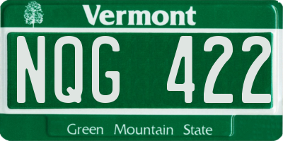 VT license plate NQG422