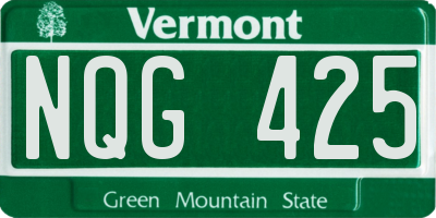 VT license plate NQG425
