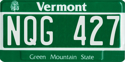 VT license plate NQG427