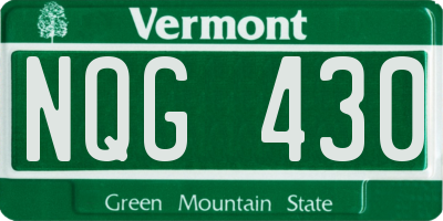 VT license plate NQG430