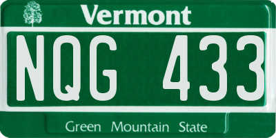 VT license plate NQG433