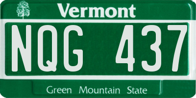 VT license plate NQG437