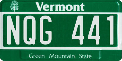 VT license plate NQG441
