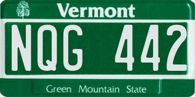VT license plate NQG442