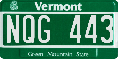 VT license plate NQG443