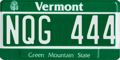 VT license plate NQG444