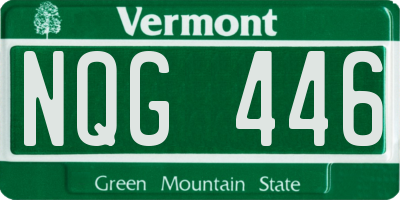 VT license plate NQG446
