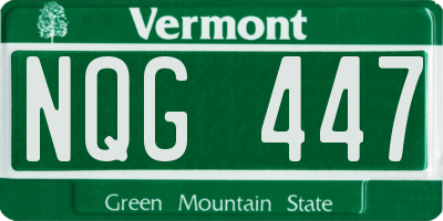 VT license plate NQG447