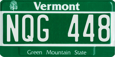 VT license plate NQG448