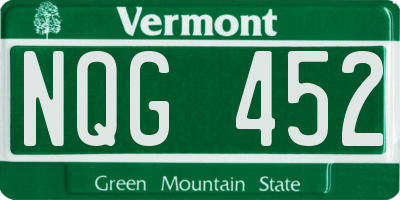 VT license plate NQG452