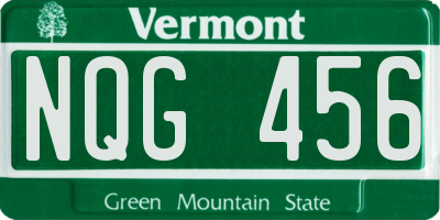 VT license plate NQG456
