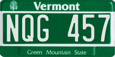 VT license plate NQG457