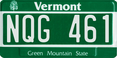 VT license plate NQG461
