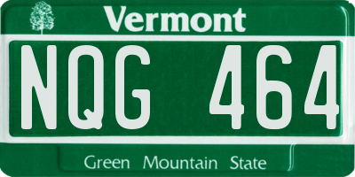 VT license plate NQG464