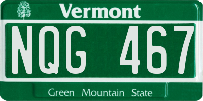 VT license plate NQG467