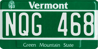 VT license plate NQG468