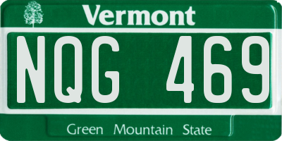 VT license plate NQG469