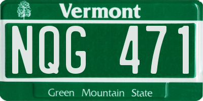 VT license plate NQG471