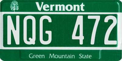 VT license plate NQG472