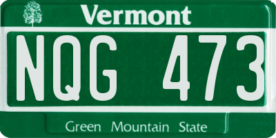 VT license plate NQG473