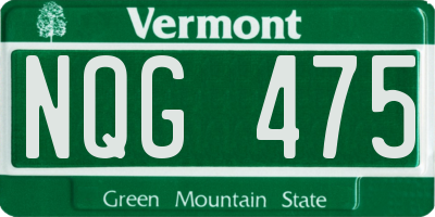 VT license plate NQG475