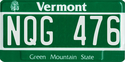 VT license plate NQG476
