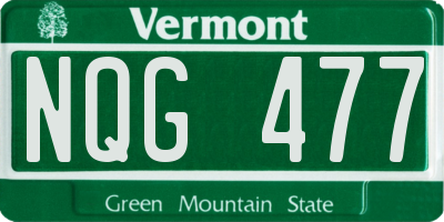 VT license plate NQG477