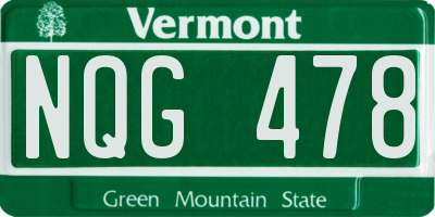 VT license plate NQG478