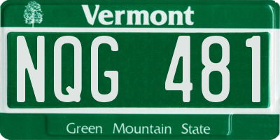 VT license plate NQG481