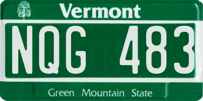 VT license plate NQG483