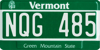 VT license plate NQG485