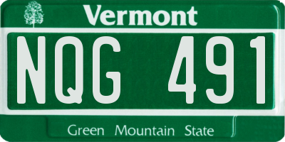 VT license plate NQG491