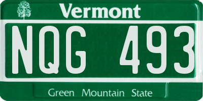 VT license plate NQG493
